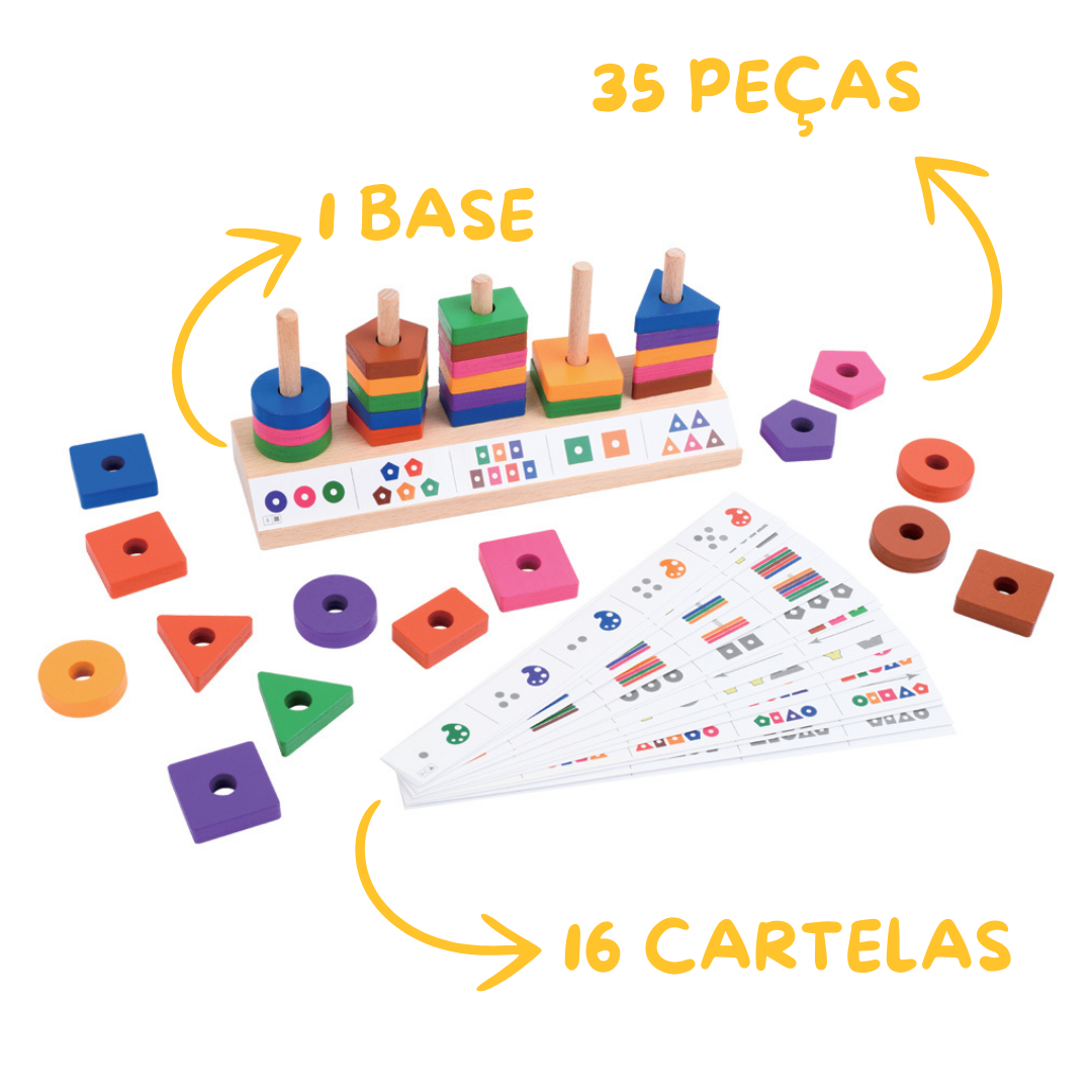 Jogo Madeira Educativo Pedagógico Infantil Forma Geométrica - Imagem 3