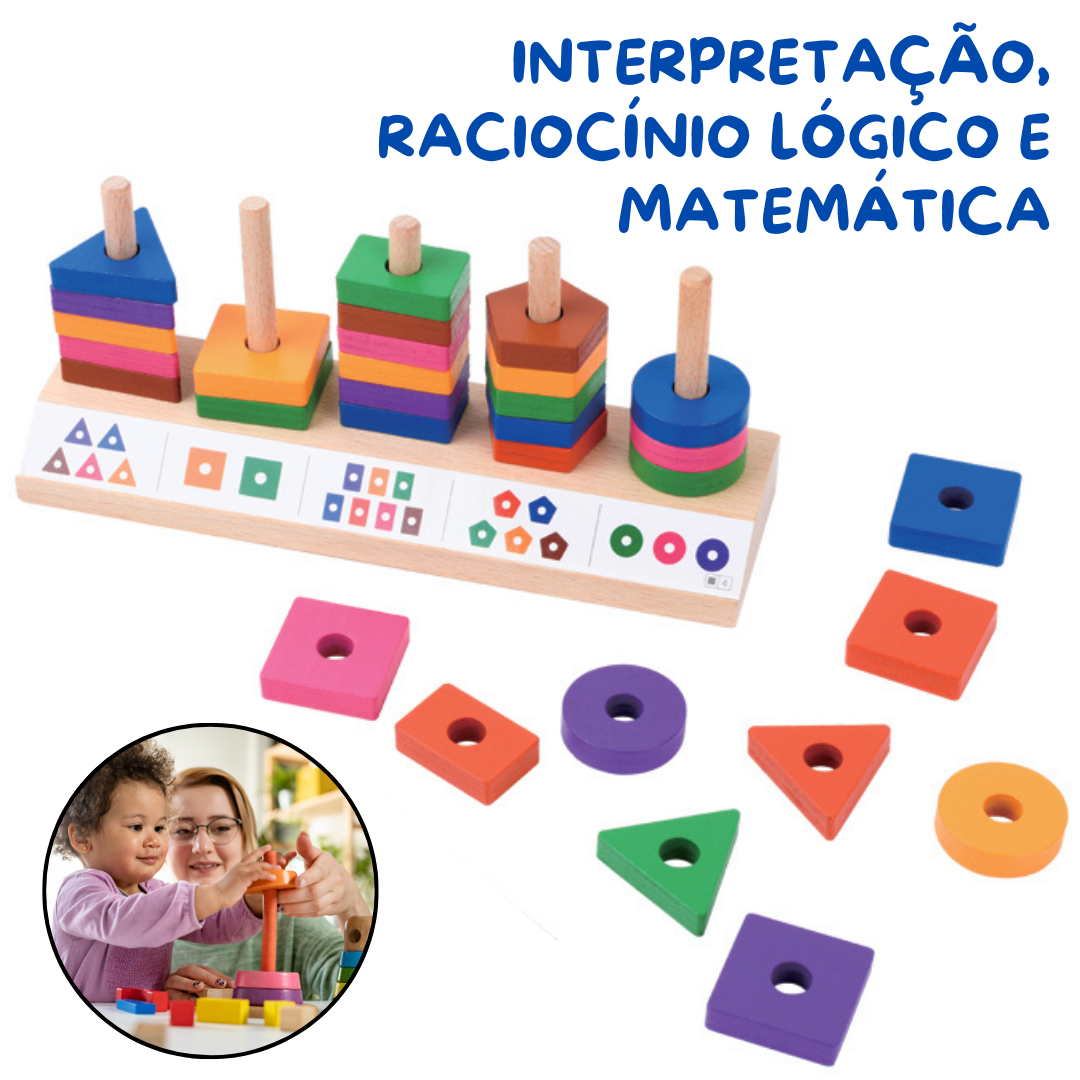 Jogo Madeira Educativo Pedagógico Infantil Forma Geométrica - Imagem 4