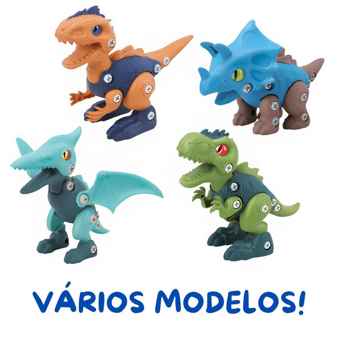 Dinossauro Monta Desmonta Azul Escuro Ferramenta e Parafuso - Imagem 5
