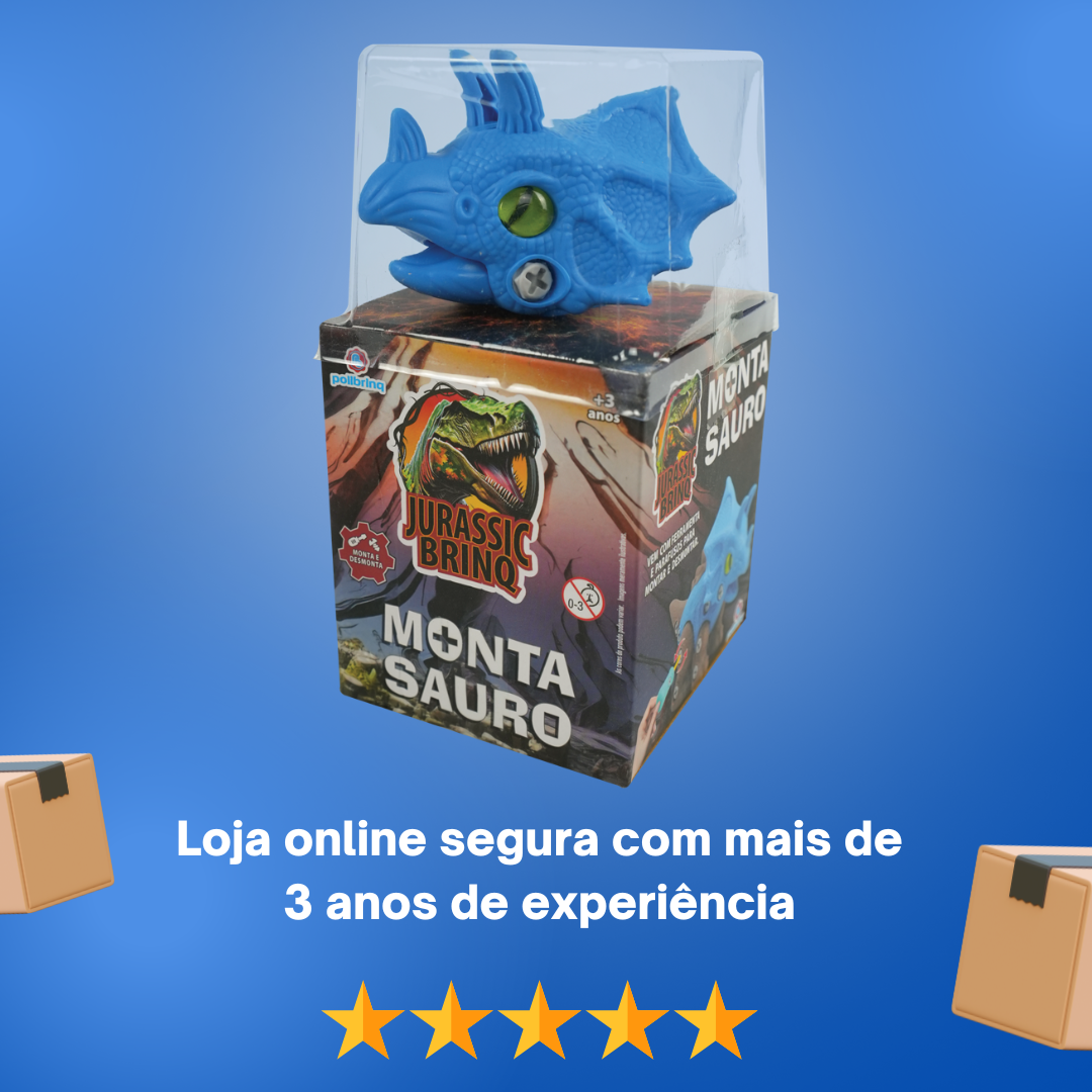 Dinossauro Monta Desmonta Azul Escuro Ferramenta e Parafuso - Imagem 6