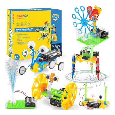 Montagem de brinquedos robôs 6 em 1